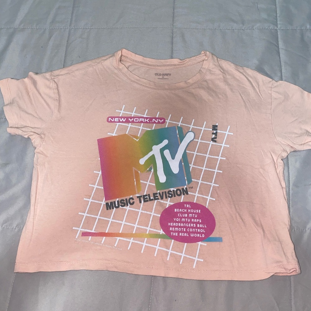 Old Navy Kids Peach MTV Graphic Tee